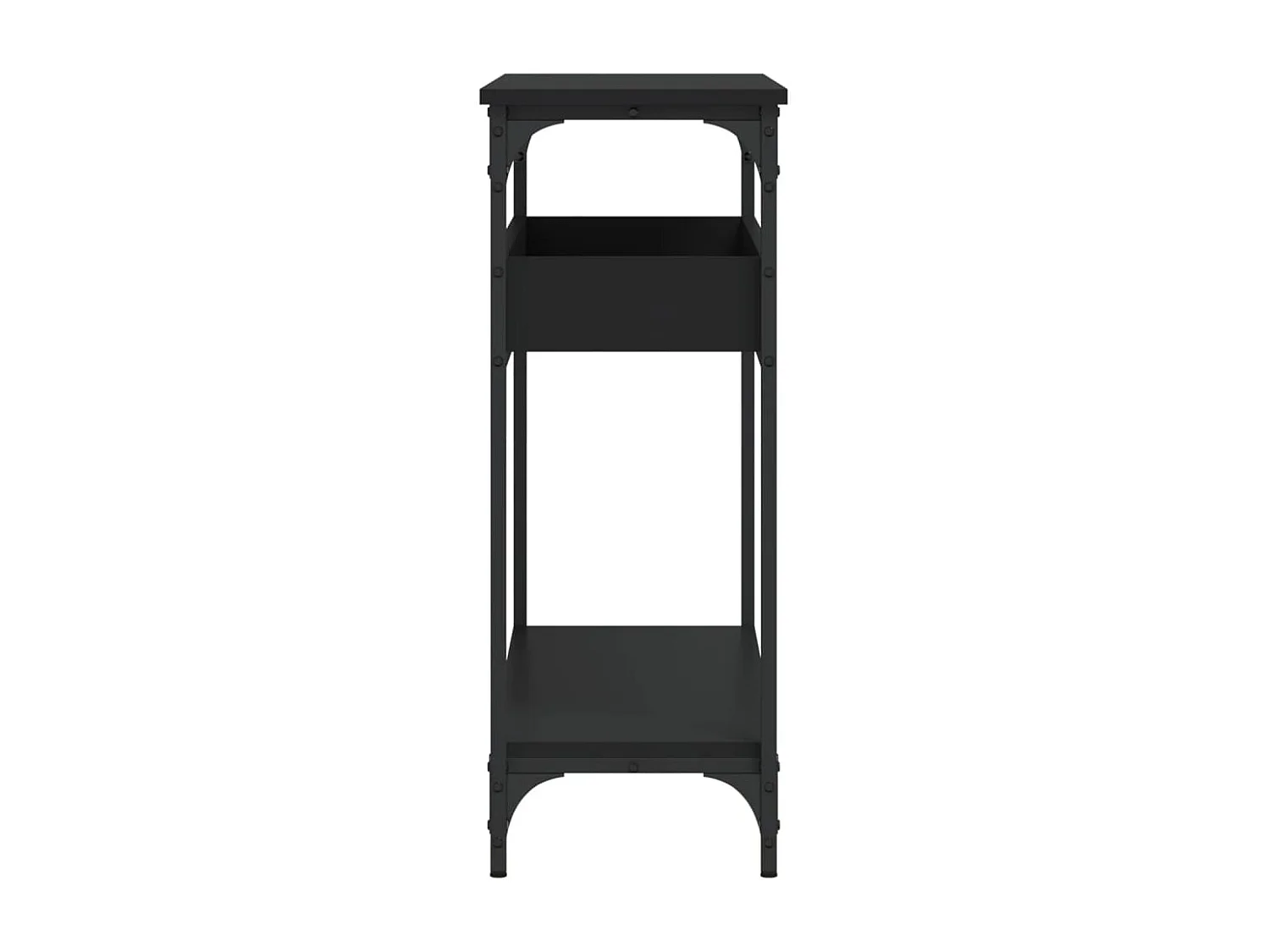 Table console avec étagère noir 100x29x75 cm bois d'ingénierie