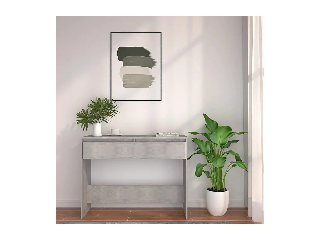 Table console Gris béton 100x35x76,5 cm Aggloméré