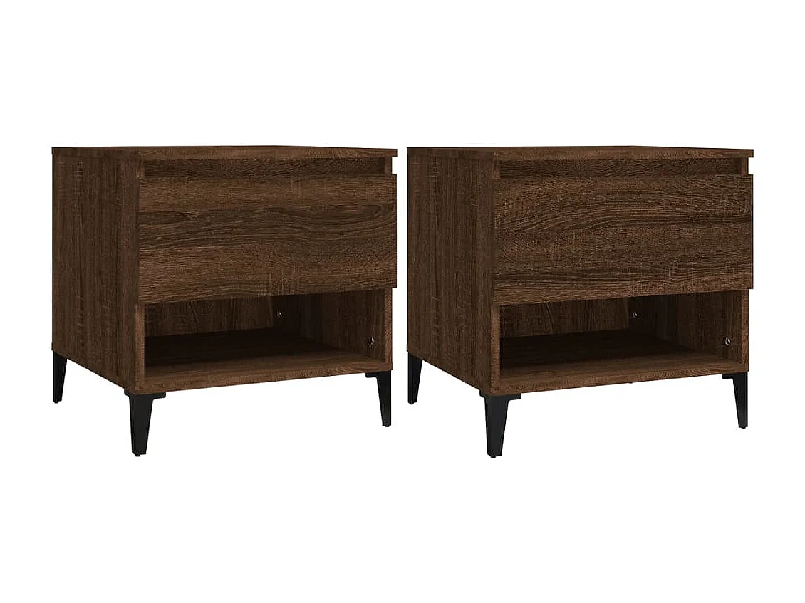 Tables d'appoint 2 pièces Chêne marron 50x46x50 cm Bois ingénierie