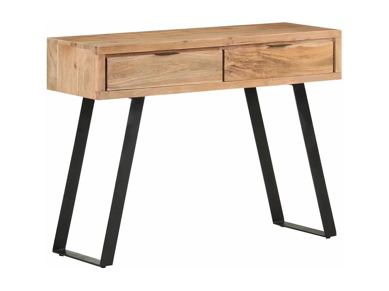 Table console 100x35x76 cm Bois d'acacia avec bord naturel