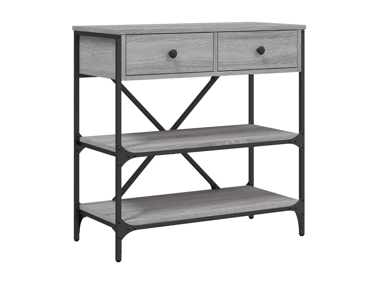 Table console sonoma gris 75x34,5x75 cm bois d'ingénierie