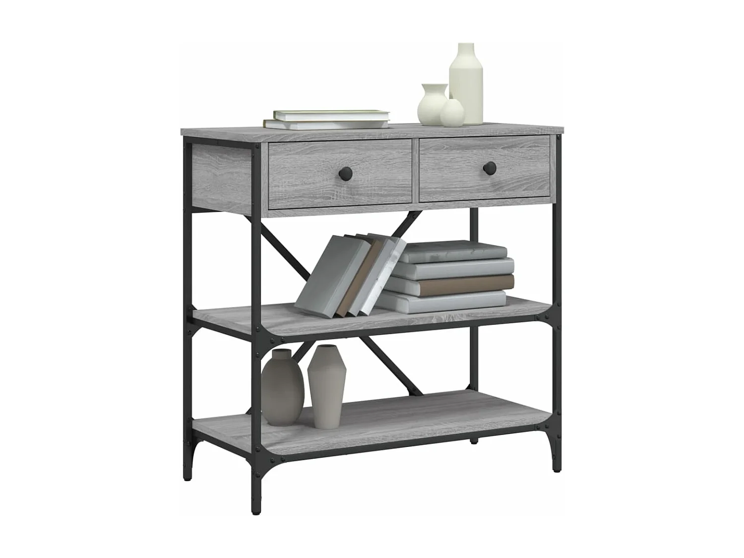 Table console sonoma gris 75x34,5x75 cm bois d'ingénierie