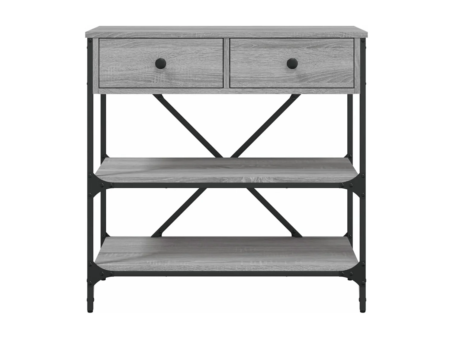 Table console sonoma gris 75x34,5x75 cm bois d'ingénierie