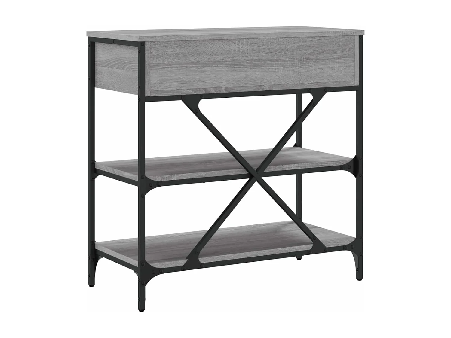 Table console sonoma gris 75x34,5x75 cm bois d'ingénierie