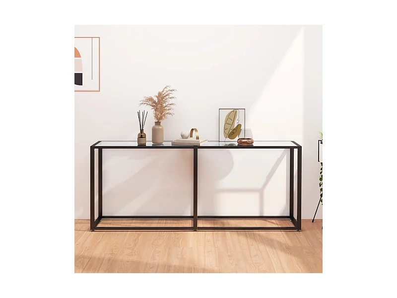 Table console Transparent 180x35x75,5 cm Verre trempé