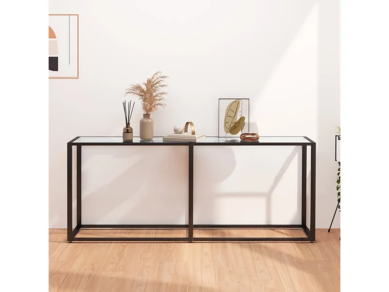 Wandtafel 180x35x75,5 cm gehard glas transparant