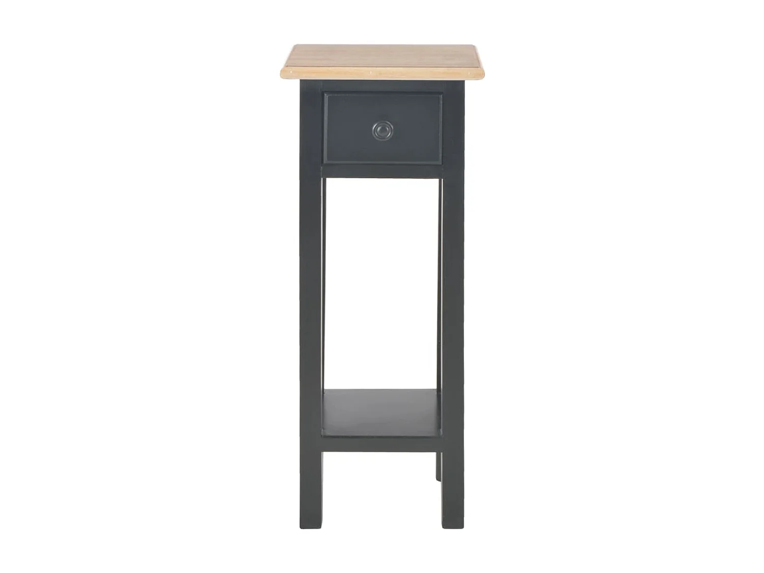 Mesa auxiliar de madera negro 27x27x65,5 cm