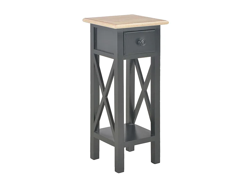Bijzettafel 27x27x65,5 cm hout zwart