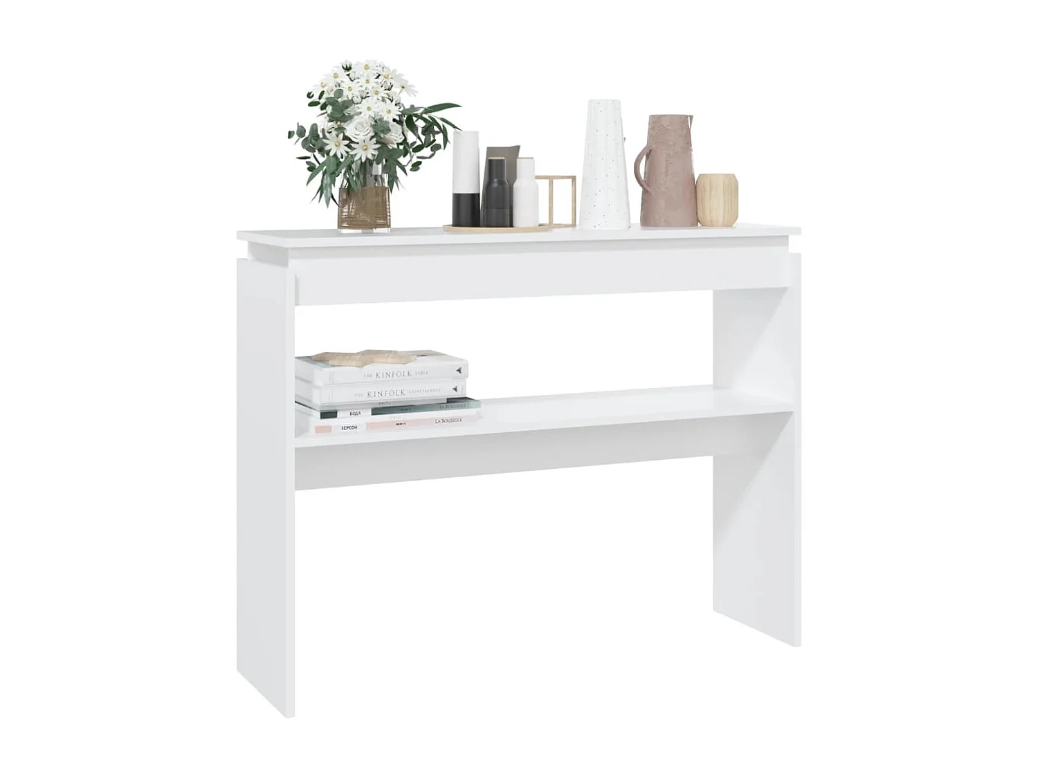 Table console Blanc 102x30x80 cm Aggloméré