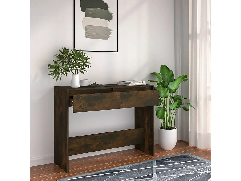 Table console Chêne fumé 100x35x76,5 cm Aggloméré