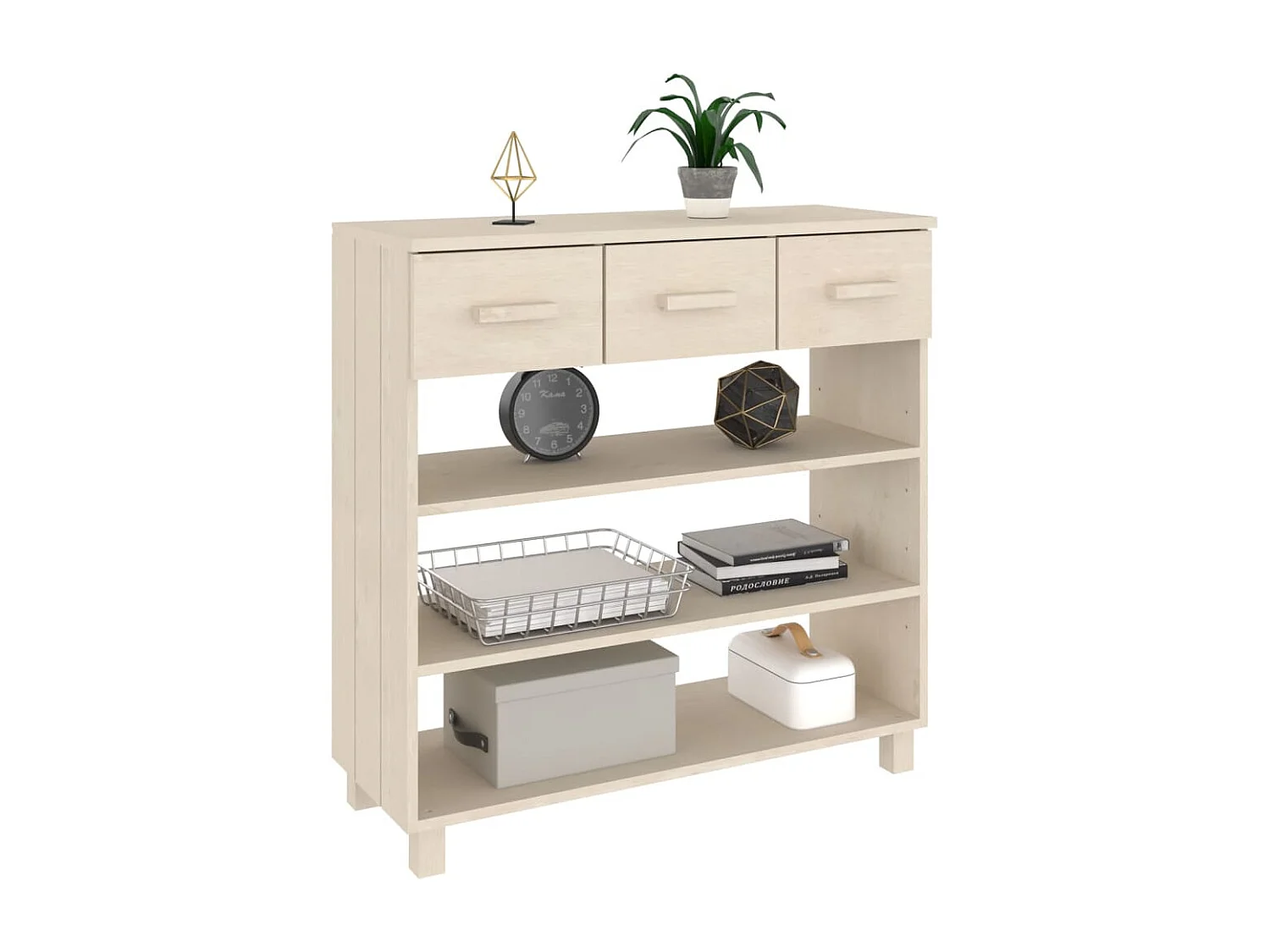 Table console HAMAR Marron miel 90x35x90 cm Bois massif de pin