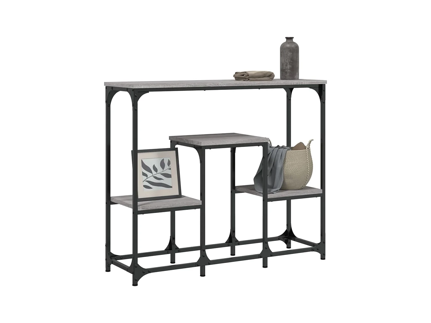 Table console sonoma gris 89,5x28x76 cm bois d'ingénierie