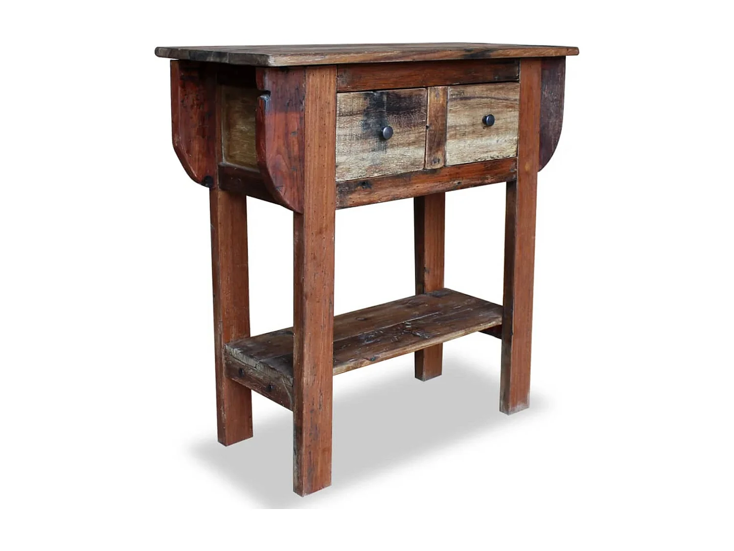 Table console Bois de récupération massif 80 x 35 x 80 cm