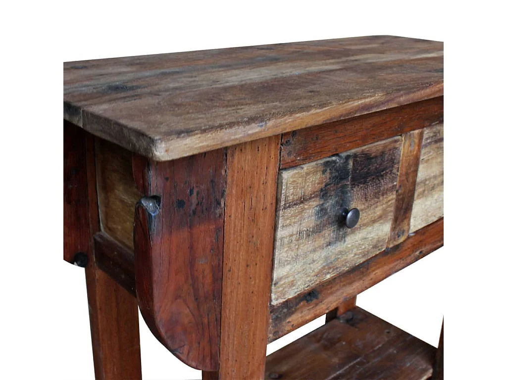 Table console Bois de récupération massif 80 x 35 x 80 cm