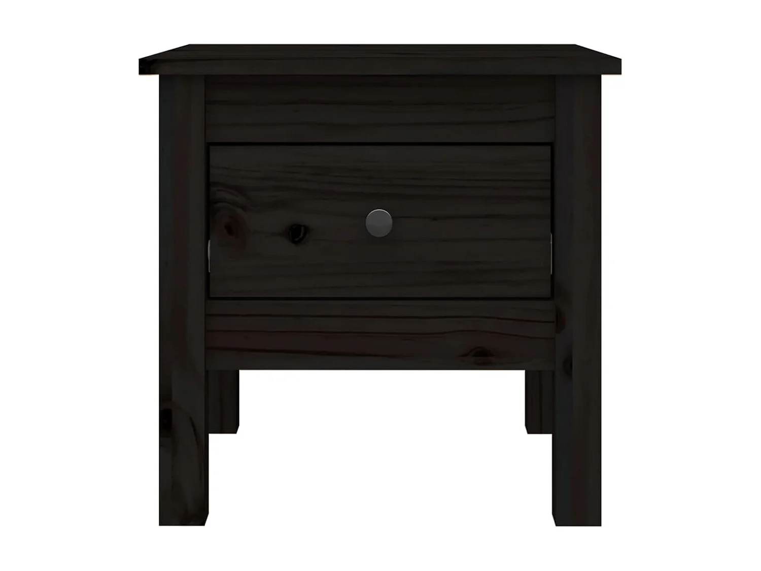 Table d'appoint Noir 40x40x39 cm Bois massif de pin