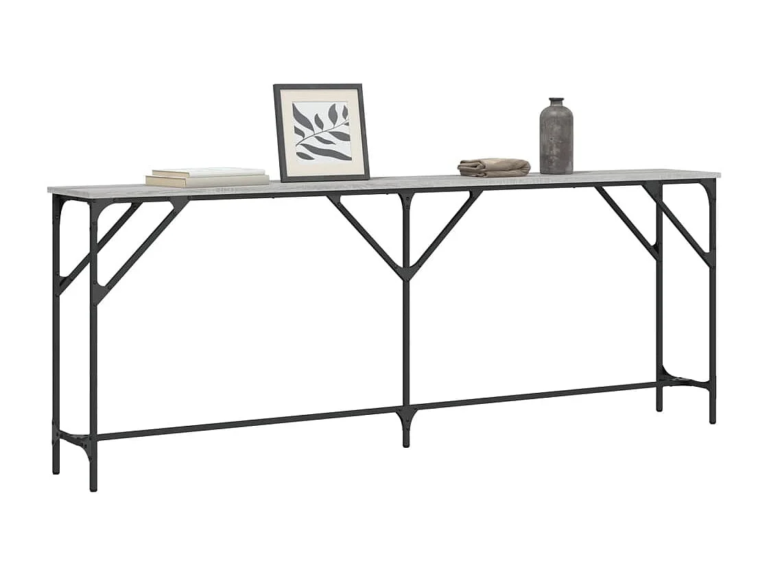 Wandtafel 200x29x75 cm bewerkt hout grijs sonoma eikenkleurig