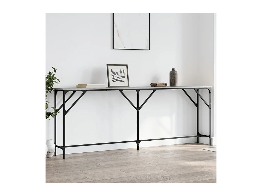 Mesa consola madera de ingeniería gris Sonoma 200x29x75 cm