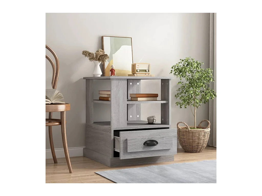 Table d'appoint sonoma gris 50x50x60 cm bois d'ingénierie