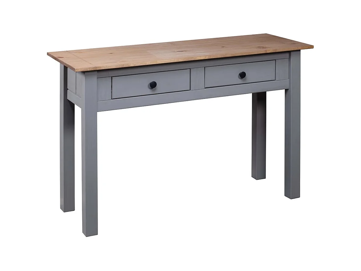 Table console Gris 110x40x72 cm Pin solide Gamme Panama