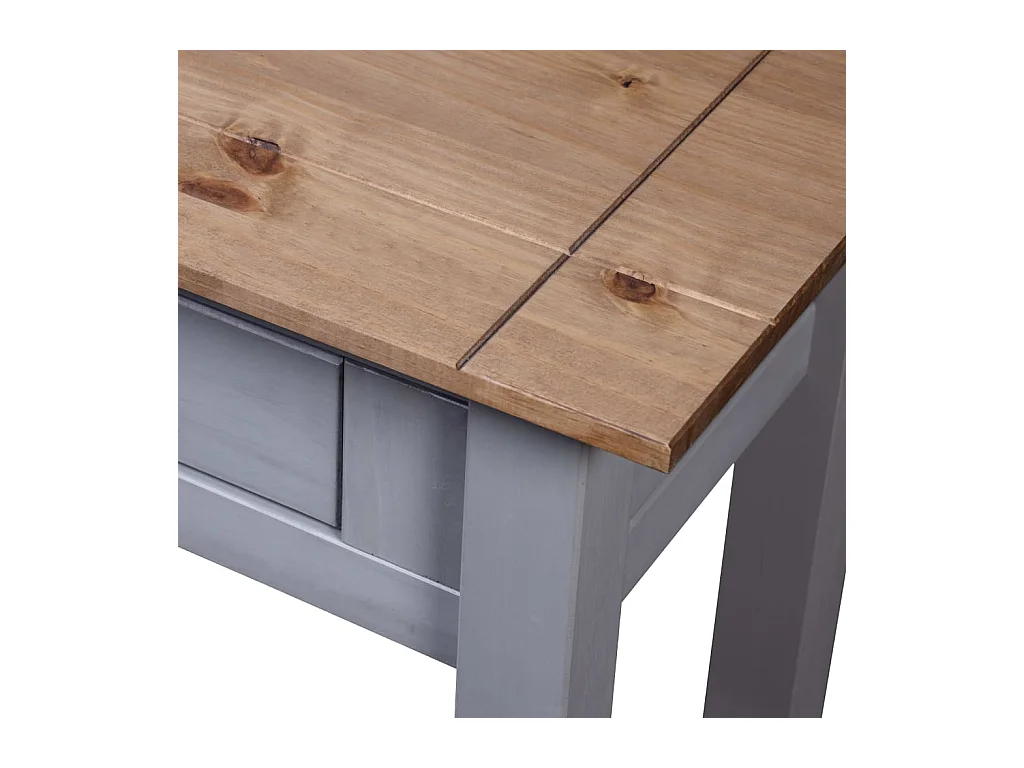 Table console Gris 110x40x72 cm Pin solide Gamme Panama