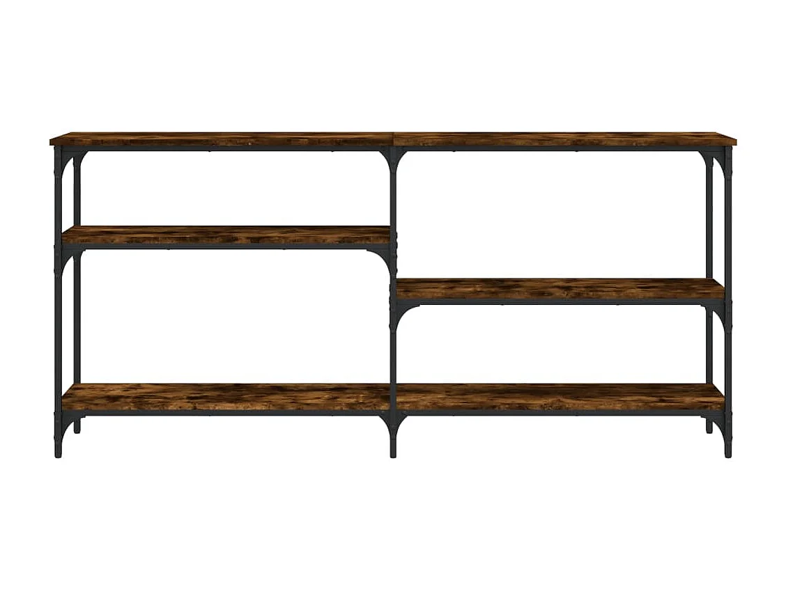 Table console chêne fumé 160x29x75 cm bois d'ingénierie