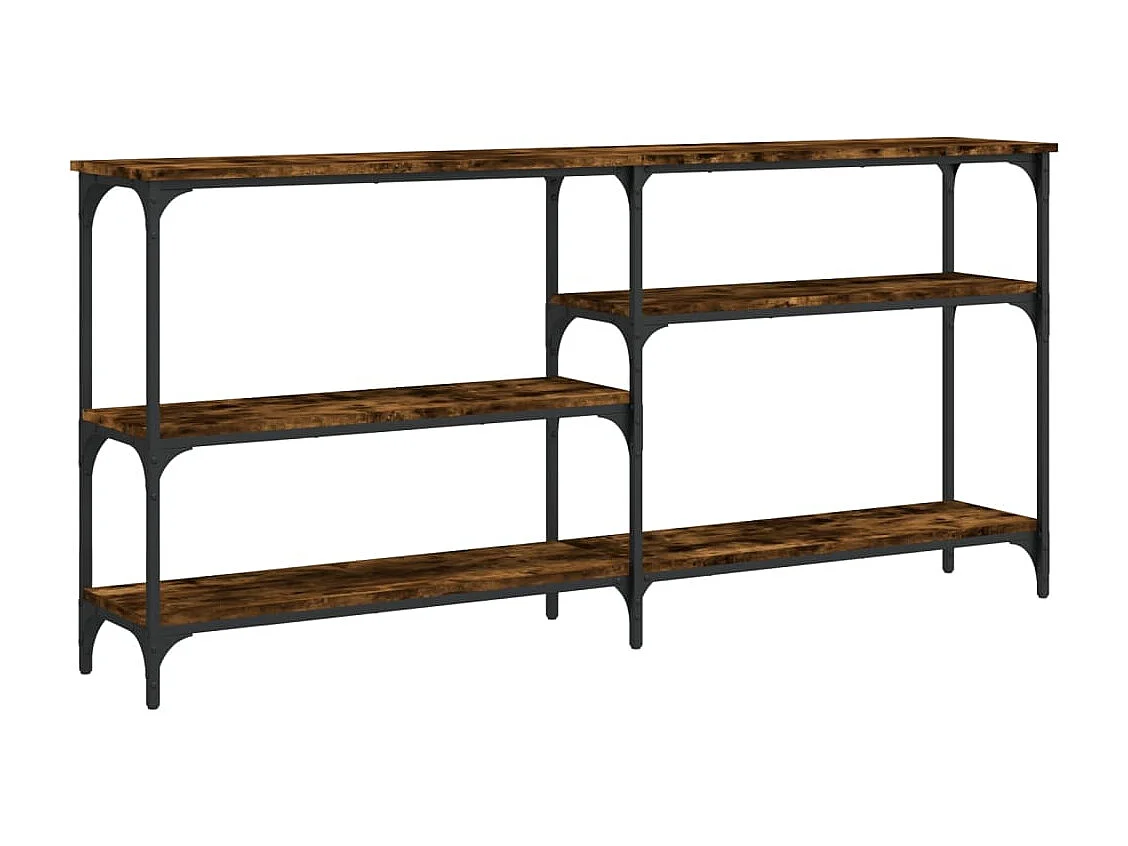 Table console chêne fumé 160x29x75 cm bois d'ingénierie