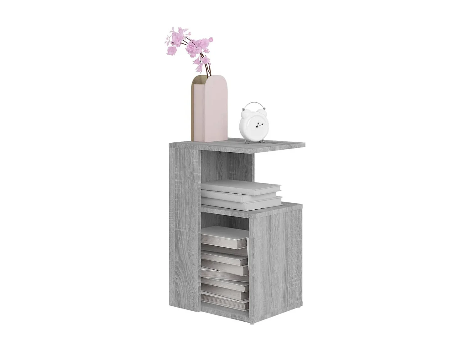 Bijzettafel 36x30x56 cm bewerkt hout grijs sonoma eikenkleurig