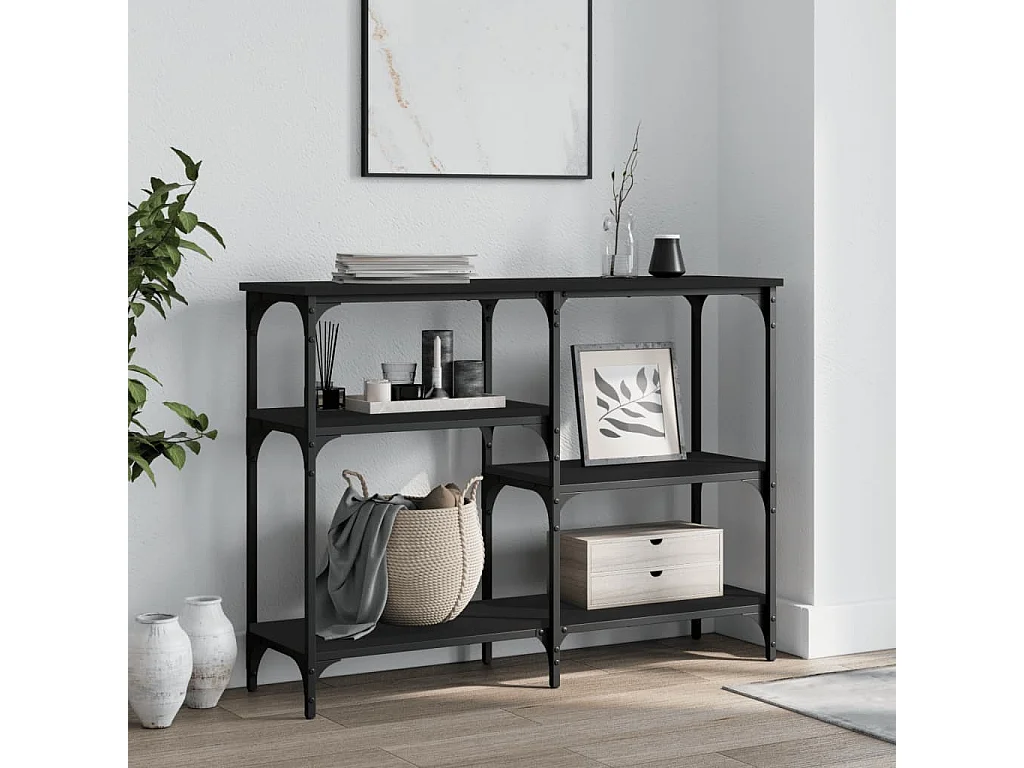 Table console noir 102x29x75 cm bois d'ingénierie