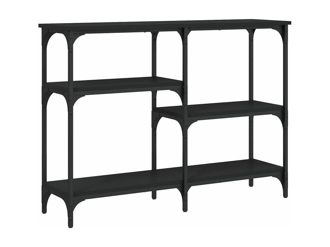 Table console noir 102x29x75 cm bois d'ingénierie