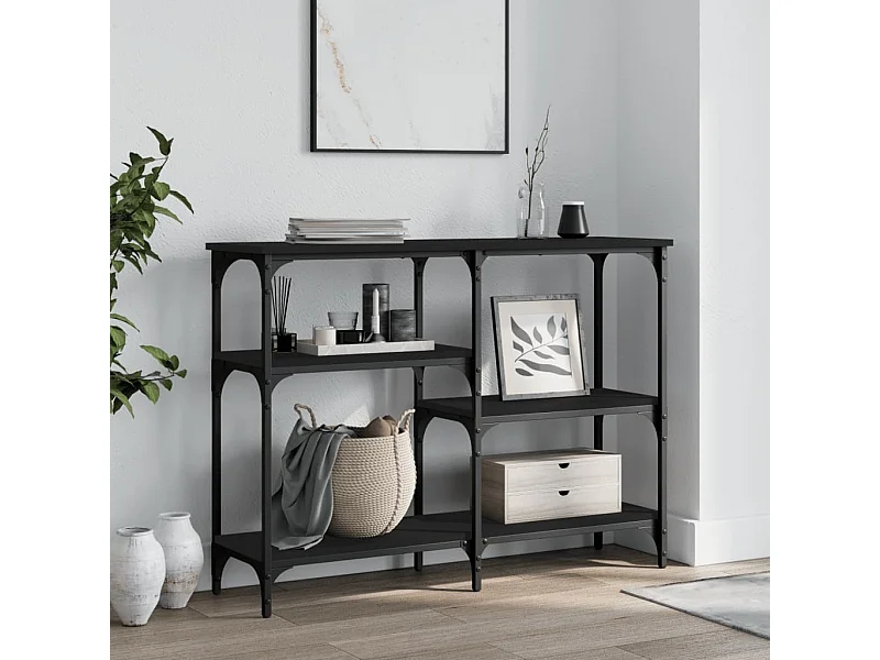 Table console noir 102x29x75 cm bois d'ingénierie