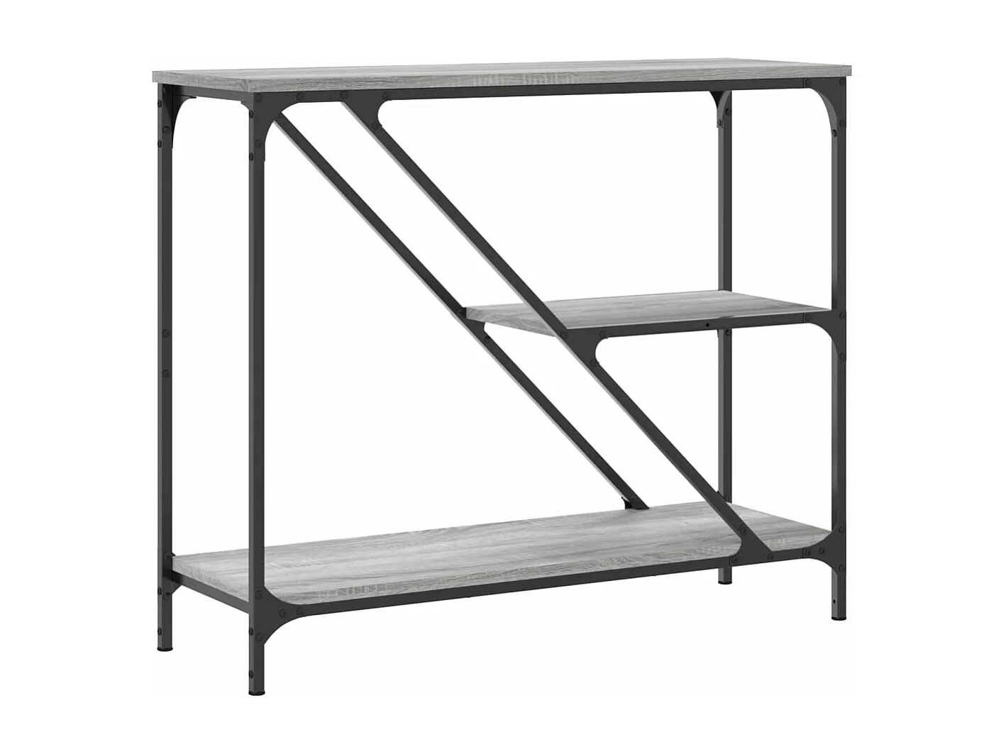 Table console sonoma gris 88,5x30x75 cm bois d'ingénierie