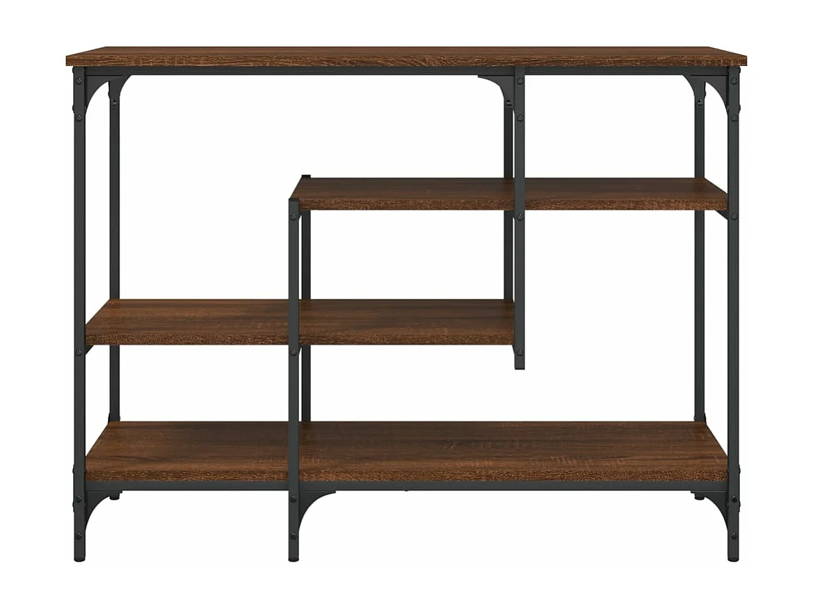 Table console avec étagères chêne marron 100x35x75 cm