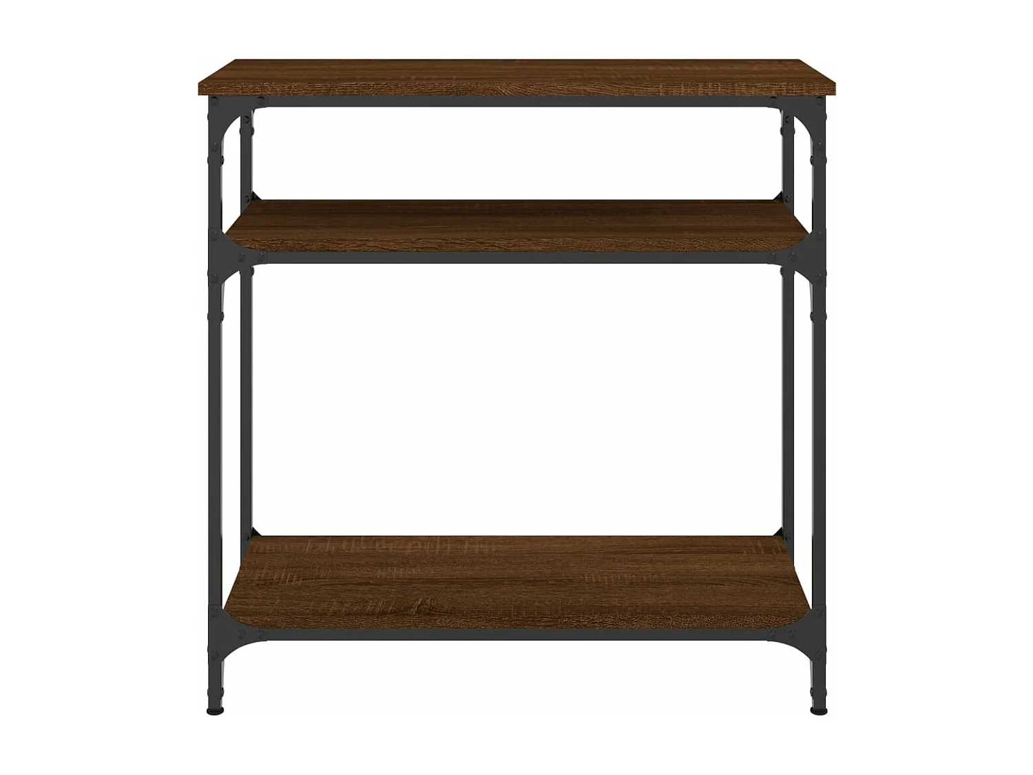 Mesa consola madera de ingeniería marrón roble 75x29x75 cm