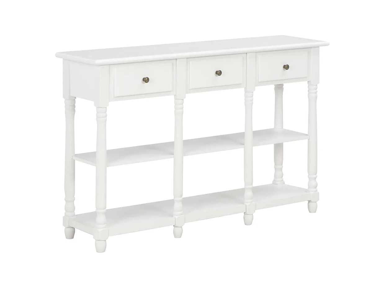 Table console blanc 110 x 30 x 76 cm bois d'ingénierie