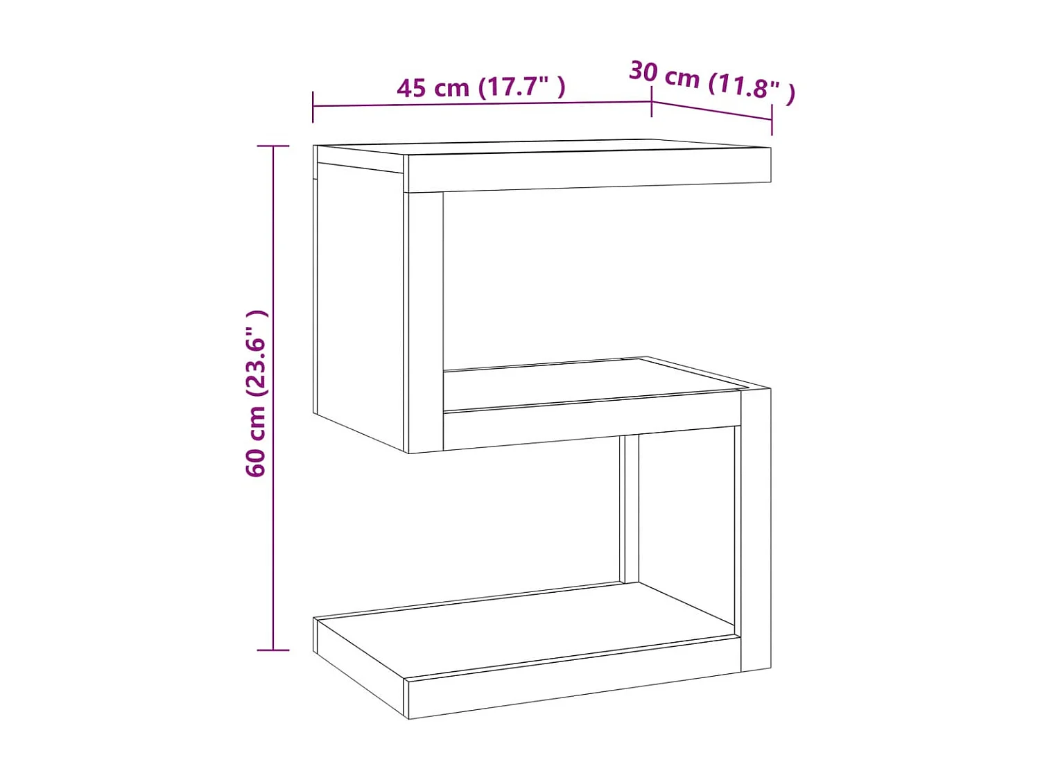 Table d'appoint 45x30x60 cm Bois massif de teck