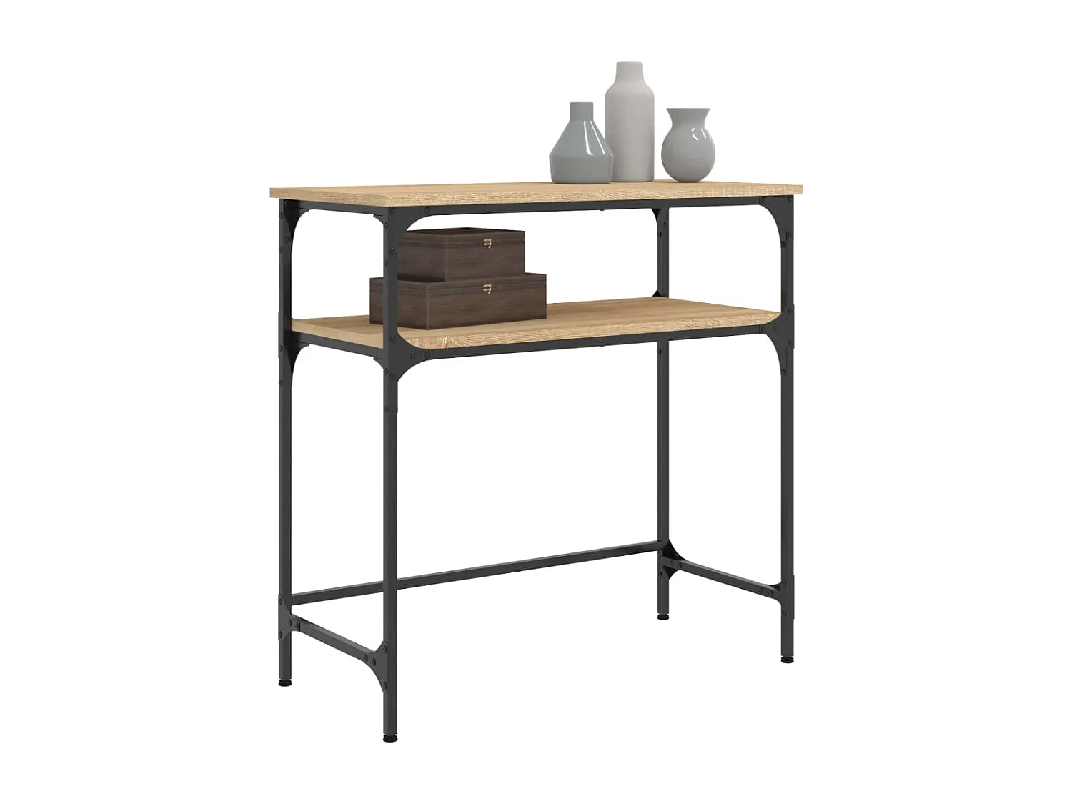 Mesa consola madera de ingeniería roble Sonoma 75x35,5x75 cm