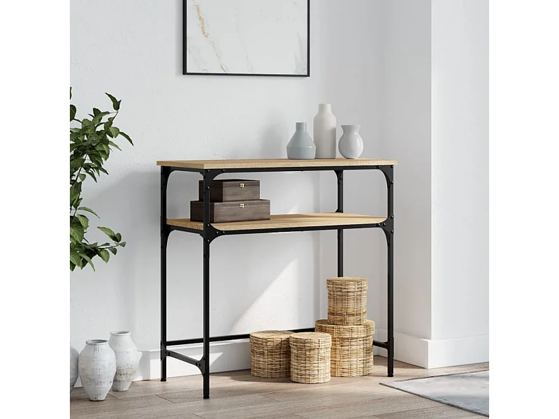 Mesa consola madera de ingeniería roble Sonoma 75x35,5x75 cm