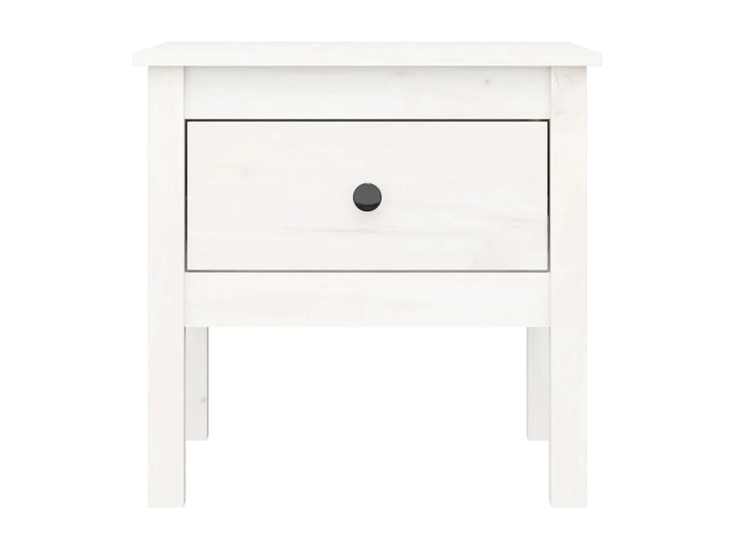 Table d'appoint Blanc 50x50x49 cm Bois massif de pin