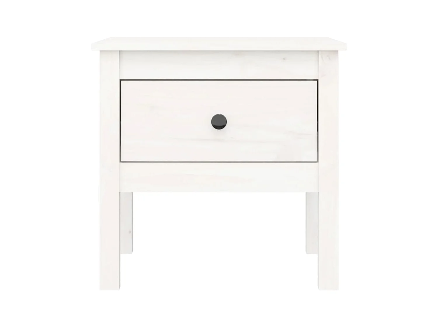 Table d'appoint Blanc 50x50x49 cm Bois massif de pin