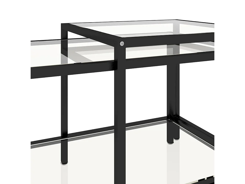 Tables à thé 2 pièces Verre trempé Transparent