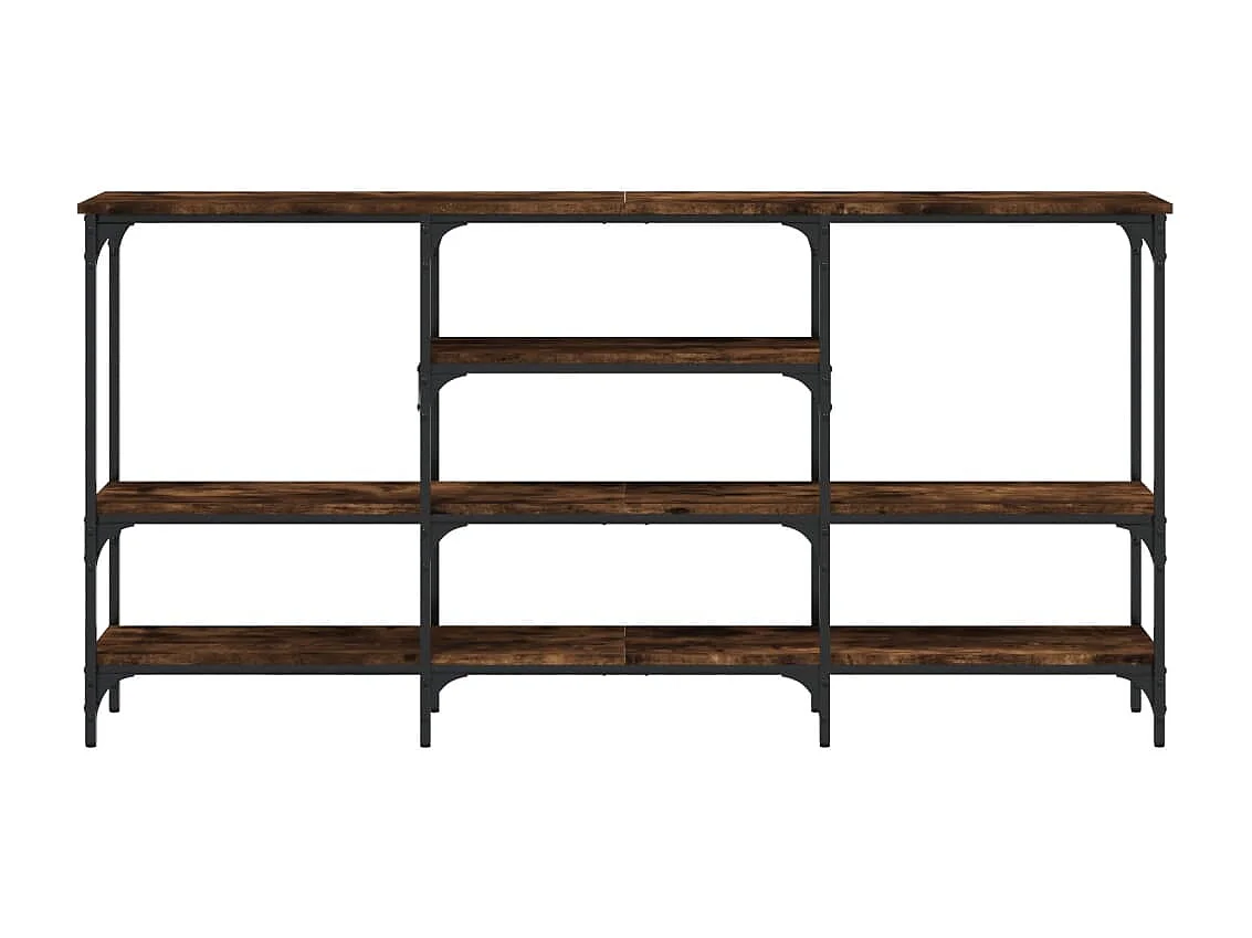 Table console chêne fumé 160x29x80 cm bois d'ingénierie