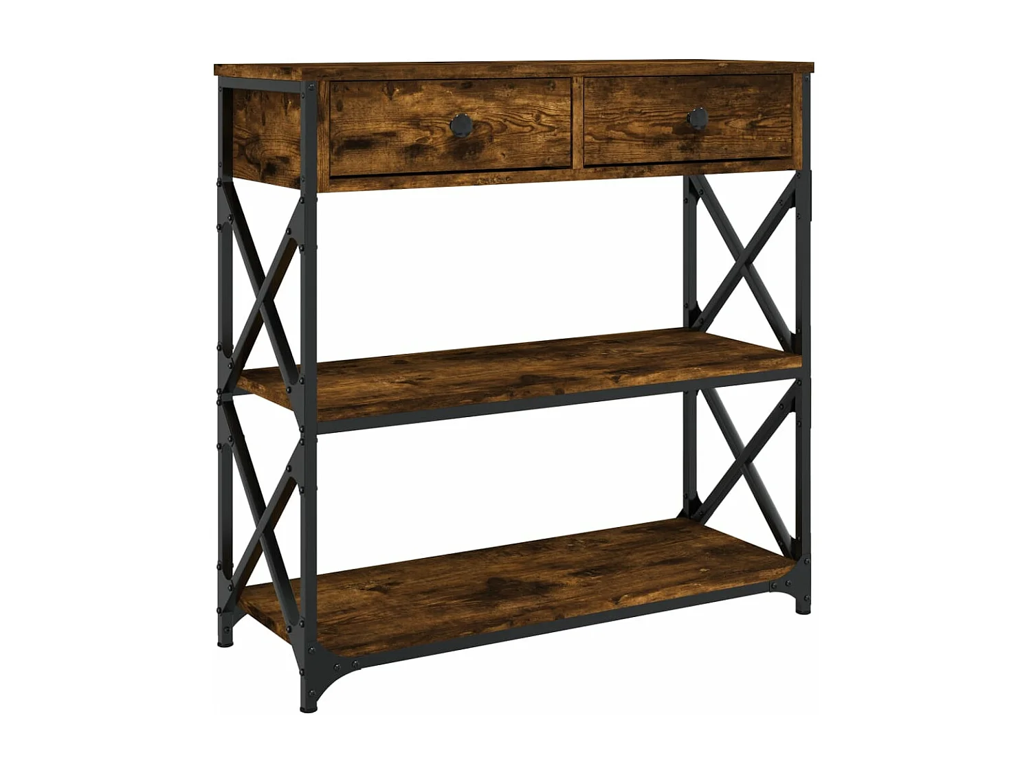 Mesa consola madera de ingeniería roble ahumado 75x28x75 cm