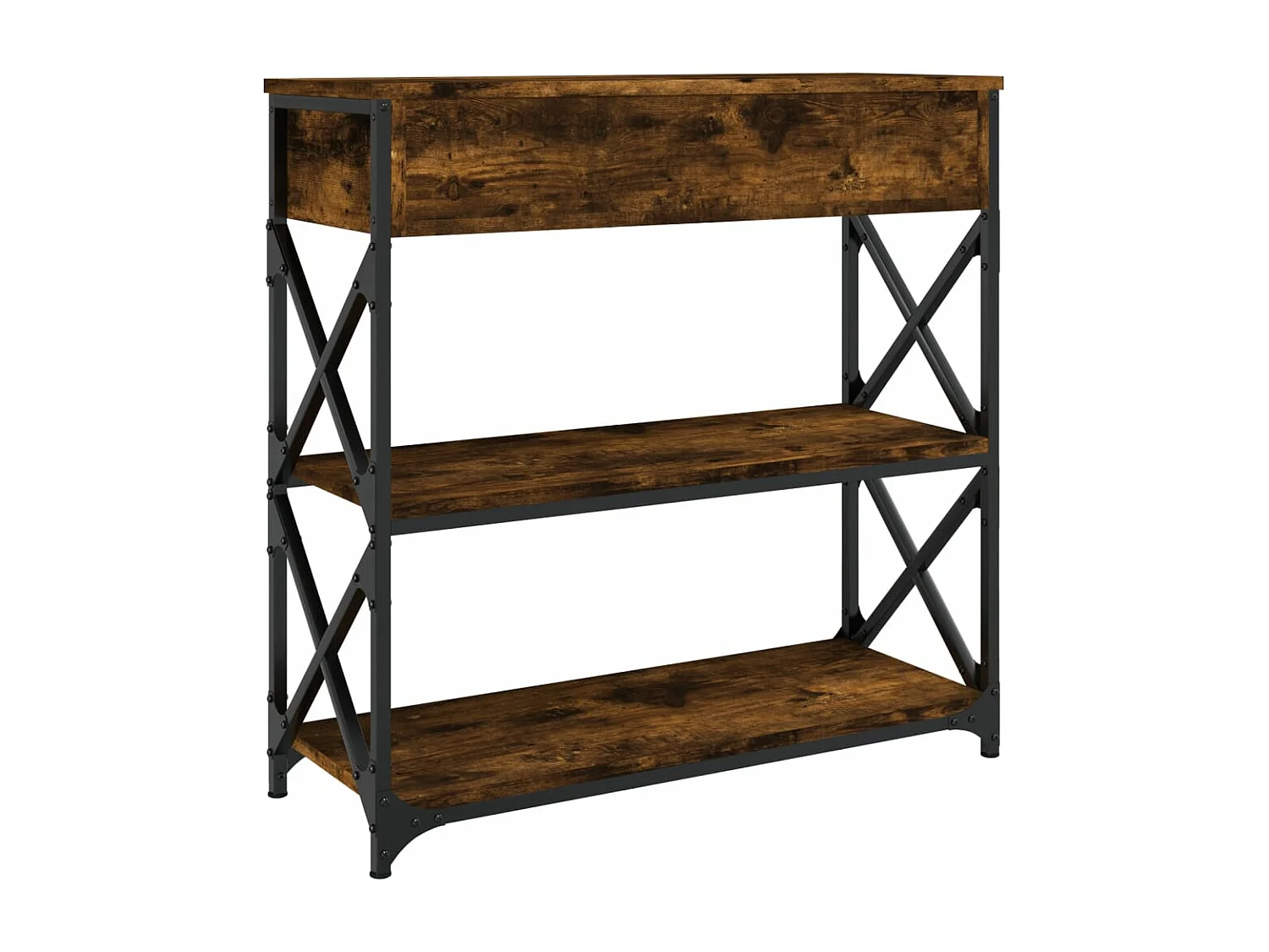 Mesa consola 75x28x75 cm derivados de madeira carvalho fumado