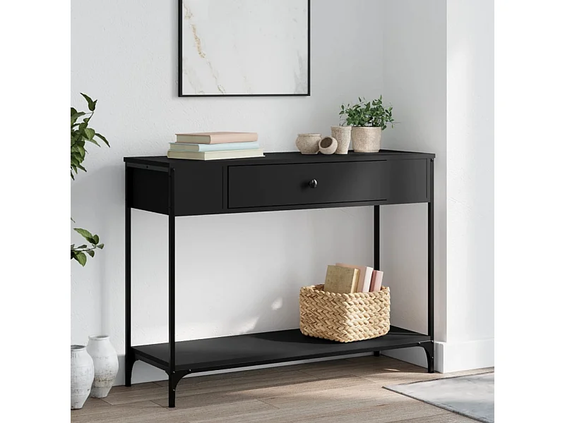 Mesa consola 100x34,5x75 cm derivados de madeira preto