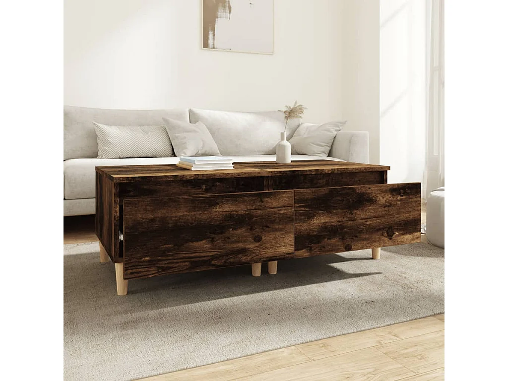 Tables d'appoint 2 pièces Chêne fumé 50x46x35 cm Bois ingénierie