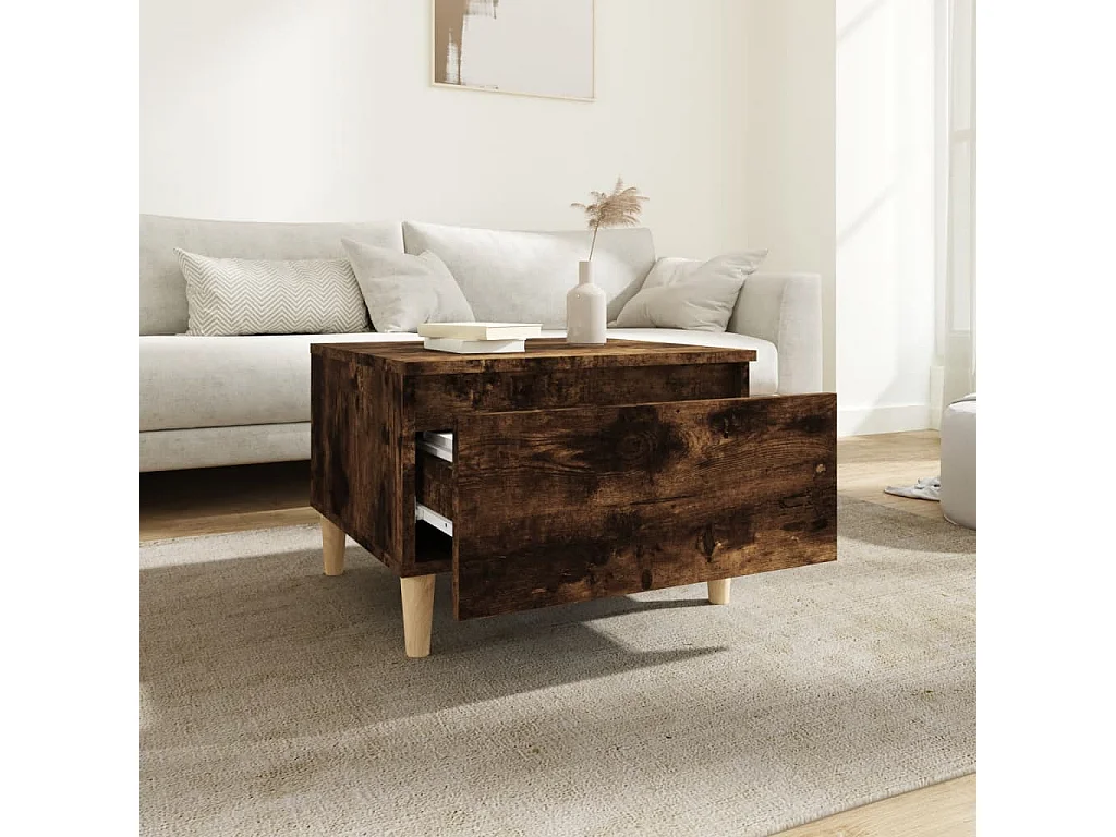 Tables d'appoint 2 pièces Chêne fumé 50x46x35 cm Bois ingénierie