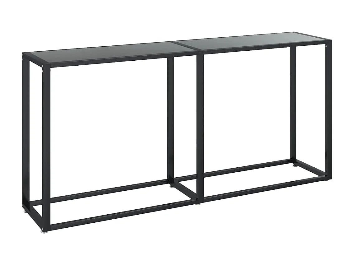 Mesa consola vidrio templado negro 160x35x75,5 cm