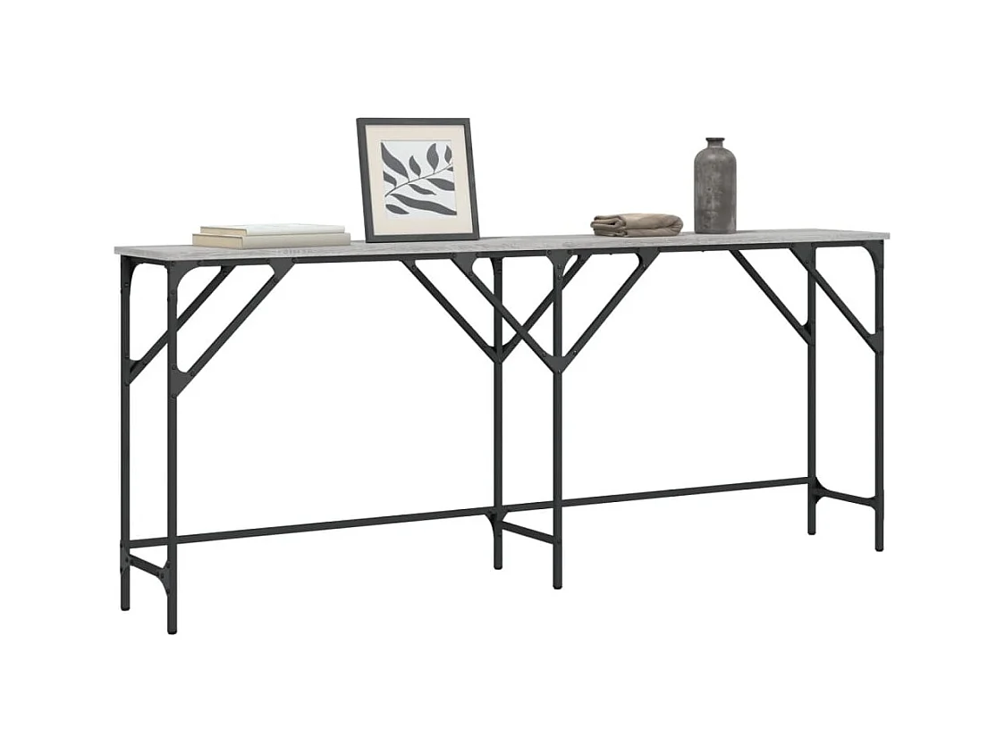 Mesa consola madera de ingeniería gris Sonoma 180x29x75 cm