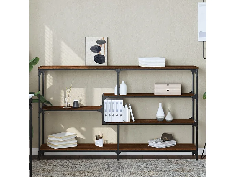 Mesa consola 160x32x95 cm derivados madeira carvalho castanho