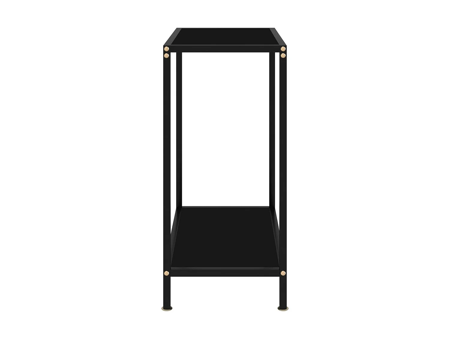 Mesa de consola negro vidrio templado 60x35x75 cm